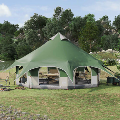 Gezinstent 10-persoons Groen 185T Polyester met PU Coating