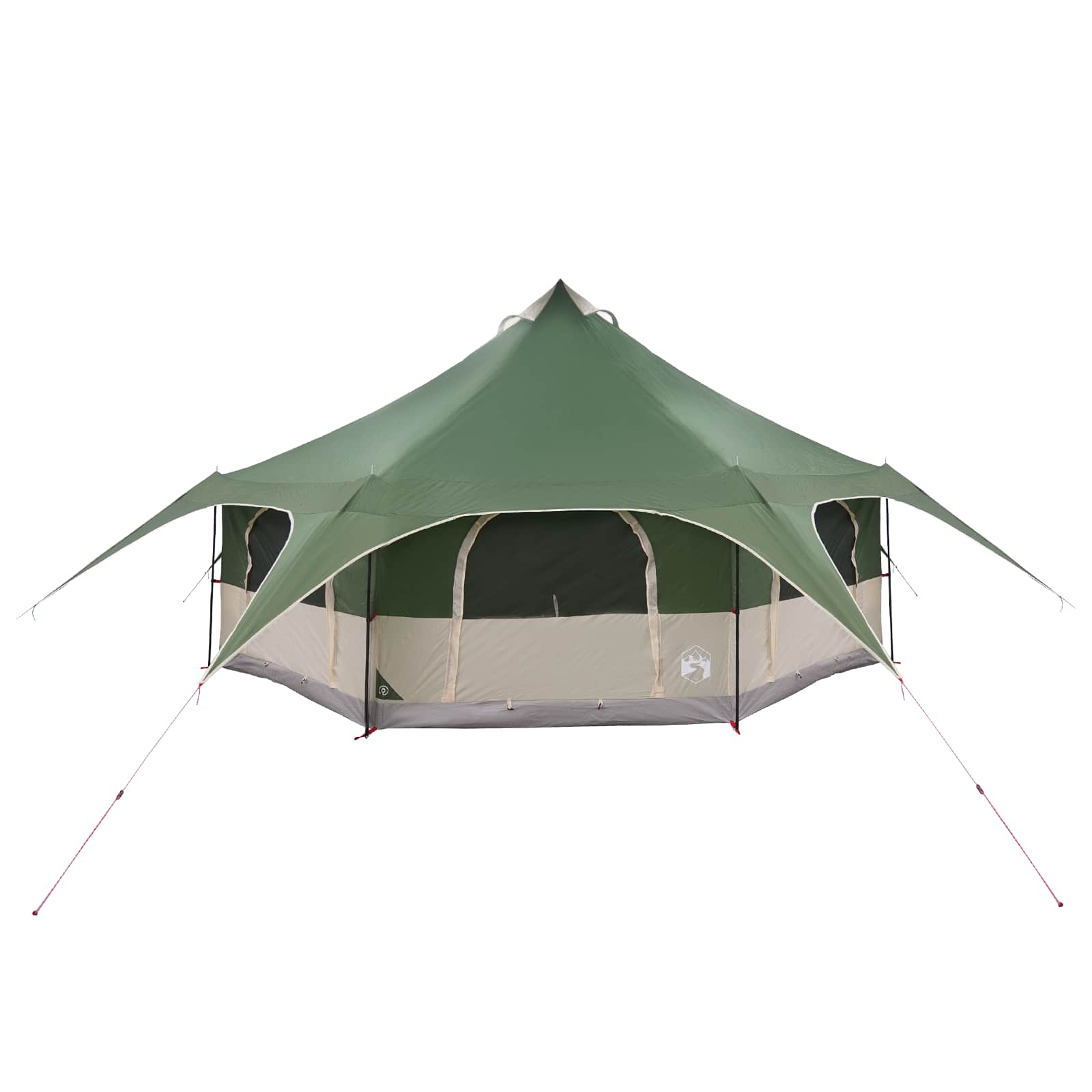 Gezinstent 10-persoons Groen 185T Polyester met PU Coating