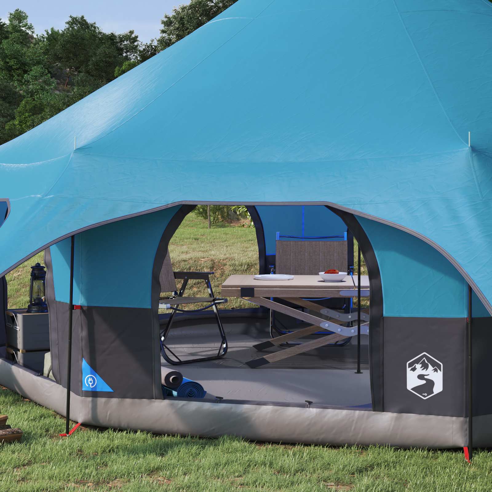 Gezinstent 10-persoons Blauw 185T Polyester met PU Coating