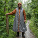 2-in-1 Regen Poncho met Kap Grijs en Oranje 262 x 126 x 130 cm