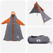 2-in-1 Regen Poncho met Kap Grijs en Oranje 262 x 126 x 130 cm
