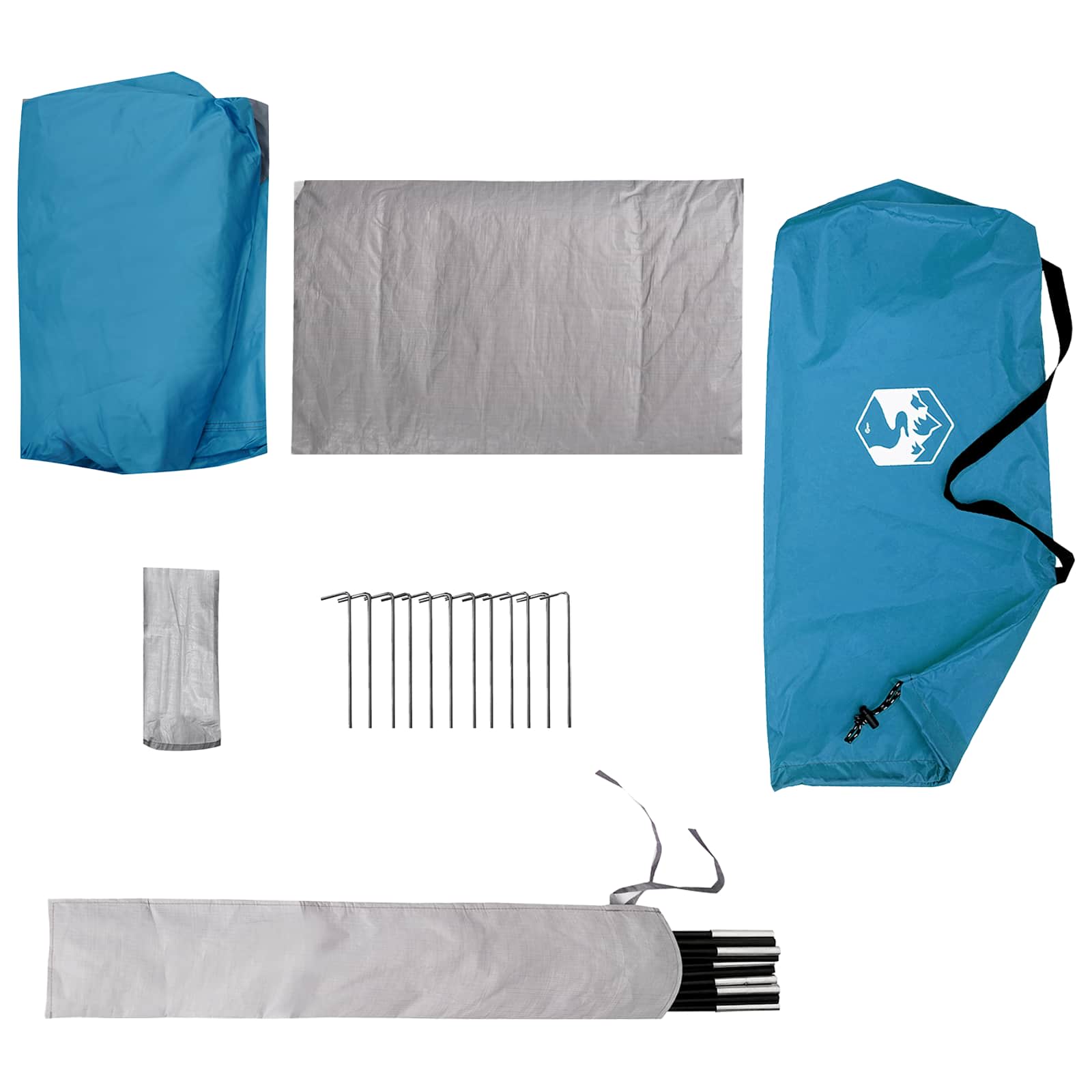 Backpacking Tent Blauw 2-persoons 185T Polyester met PU Coating