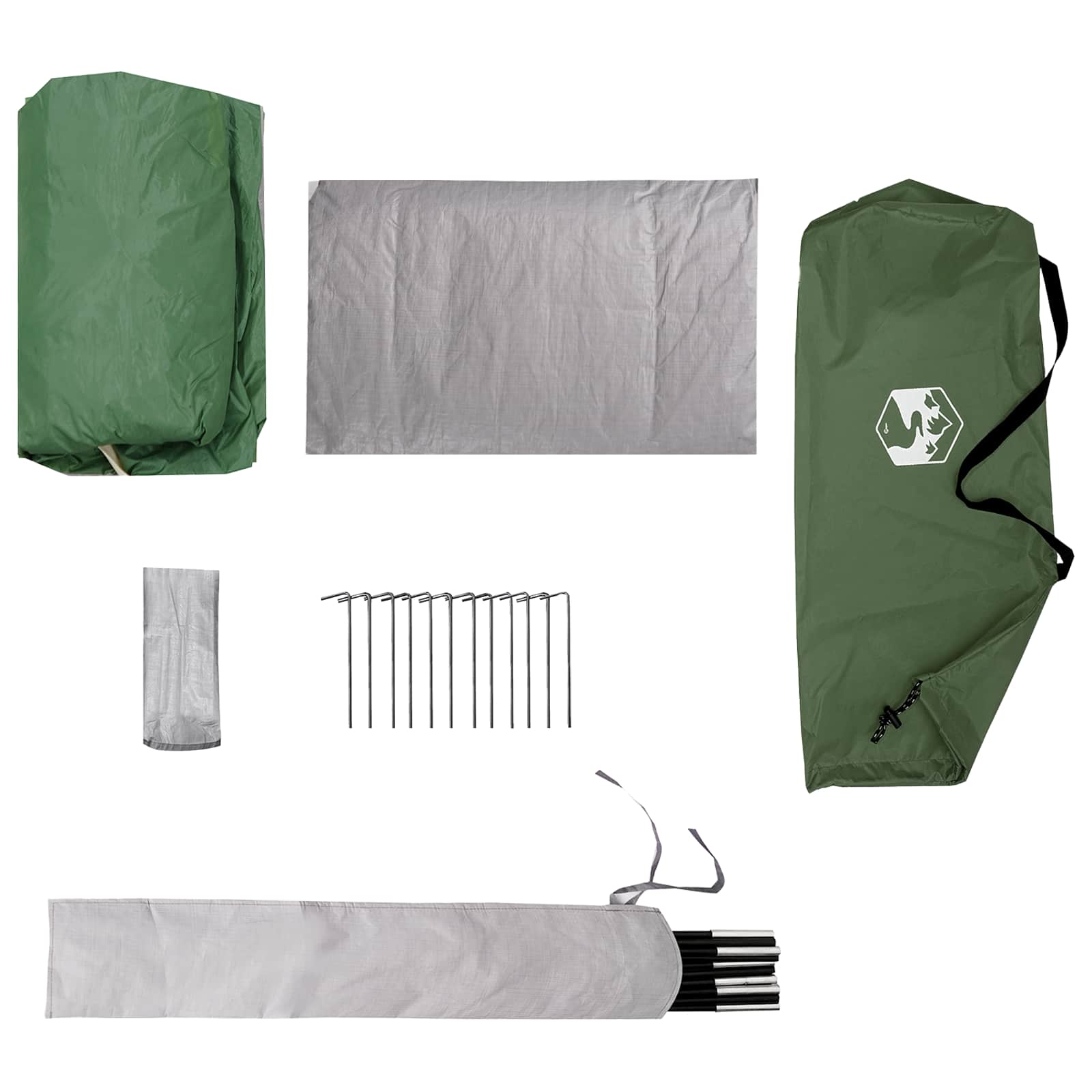 Backpacking Tent Groen 4-persoons 185T Polyester met PU Coating