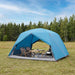 Backpacking Tent Blauw 4-persoons 185T Polyester met PU Coating