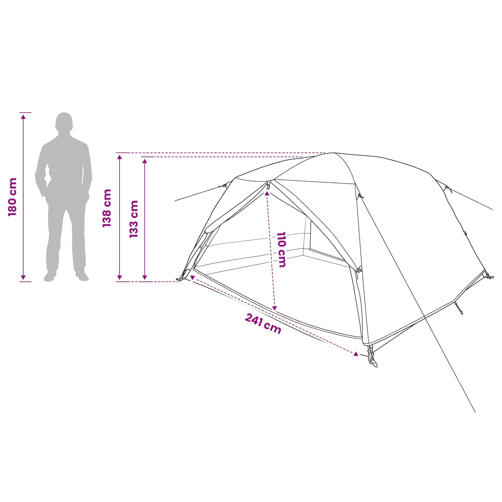 Backpacking Tent Grijs en Oranje 4-persoons