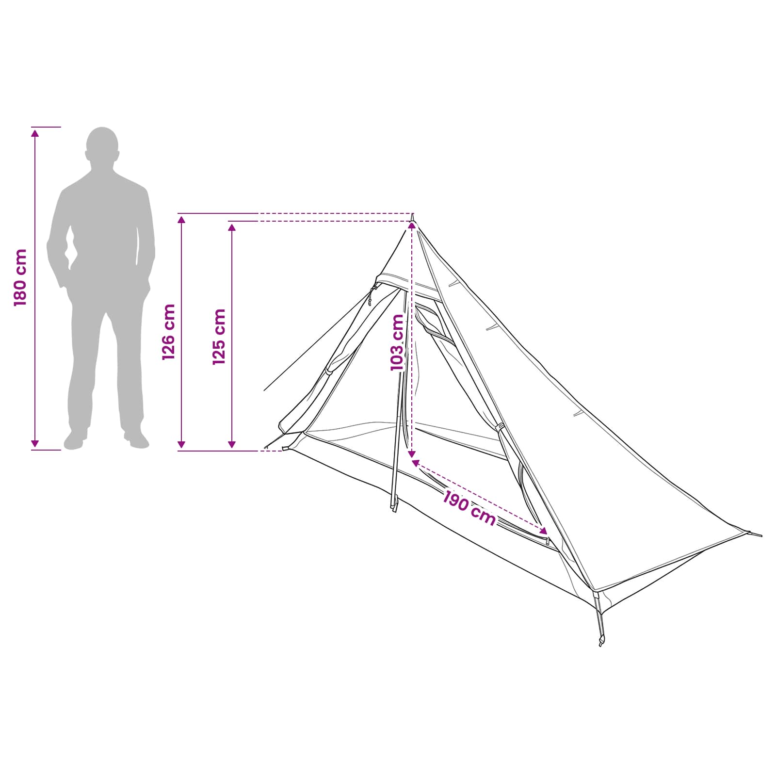 Backpacking Tent Groen 222 x 85 x 125 cm