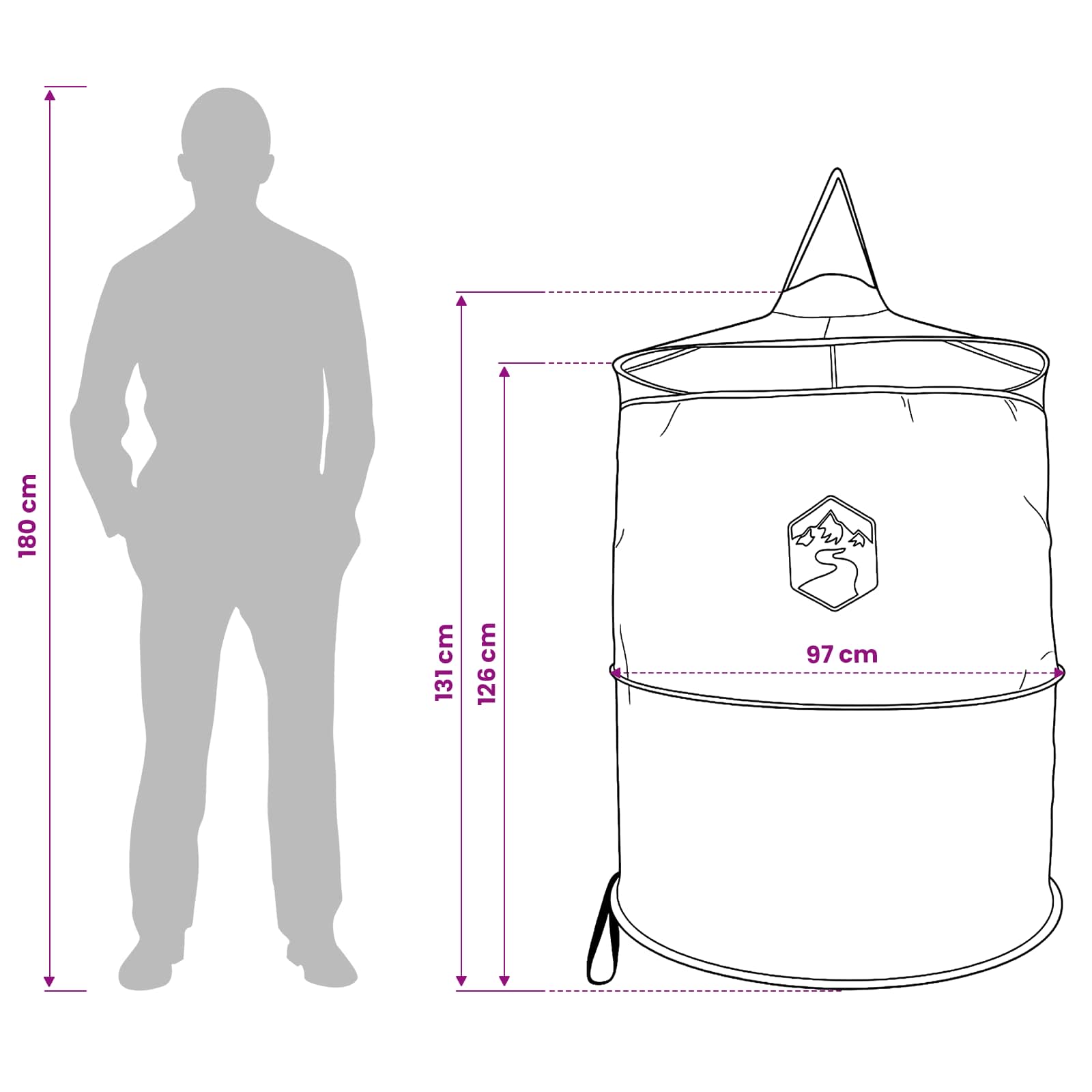 Pop-up Toilet Tent met Hangende Touw Groen 97 x 126 cm