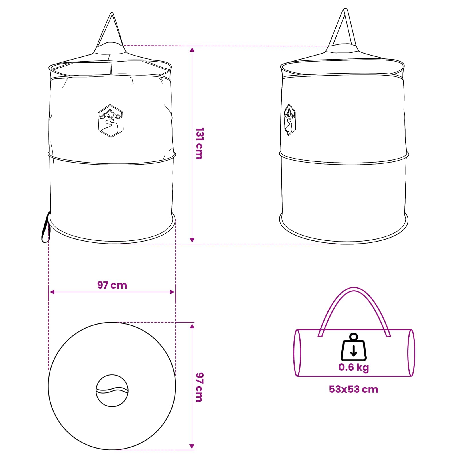Pop-up Toilet Tent met Hangende Touw Groen 97 x 126 cm