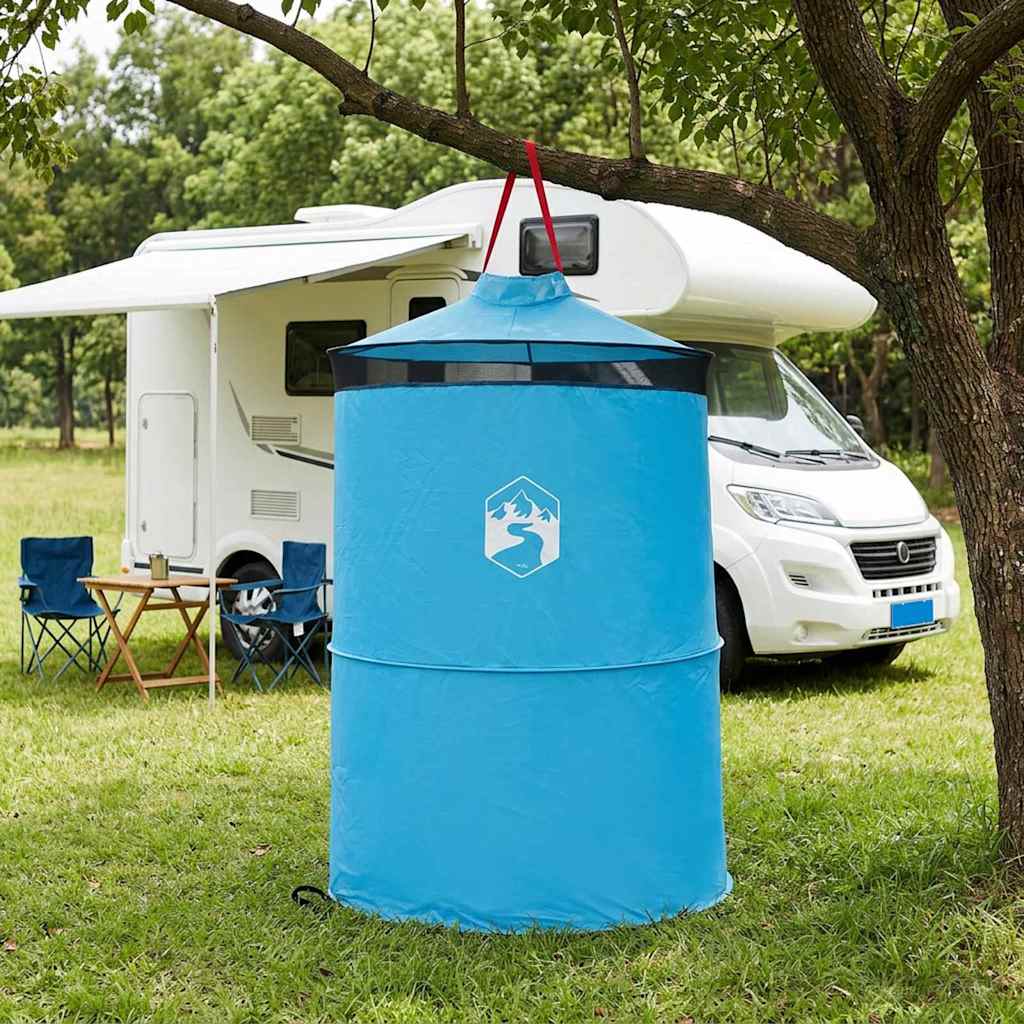 Pop-up Toilet Tent met Hangende Touw Blauw 97 x 126 cm