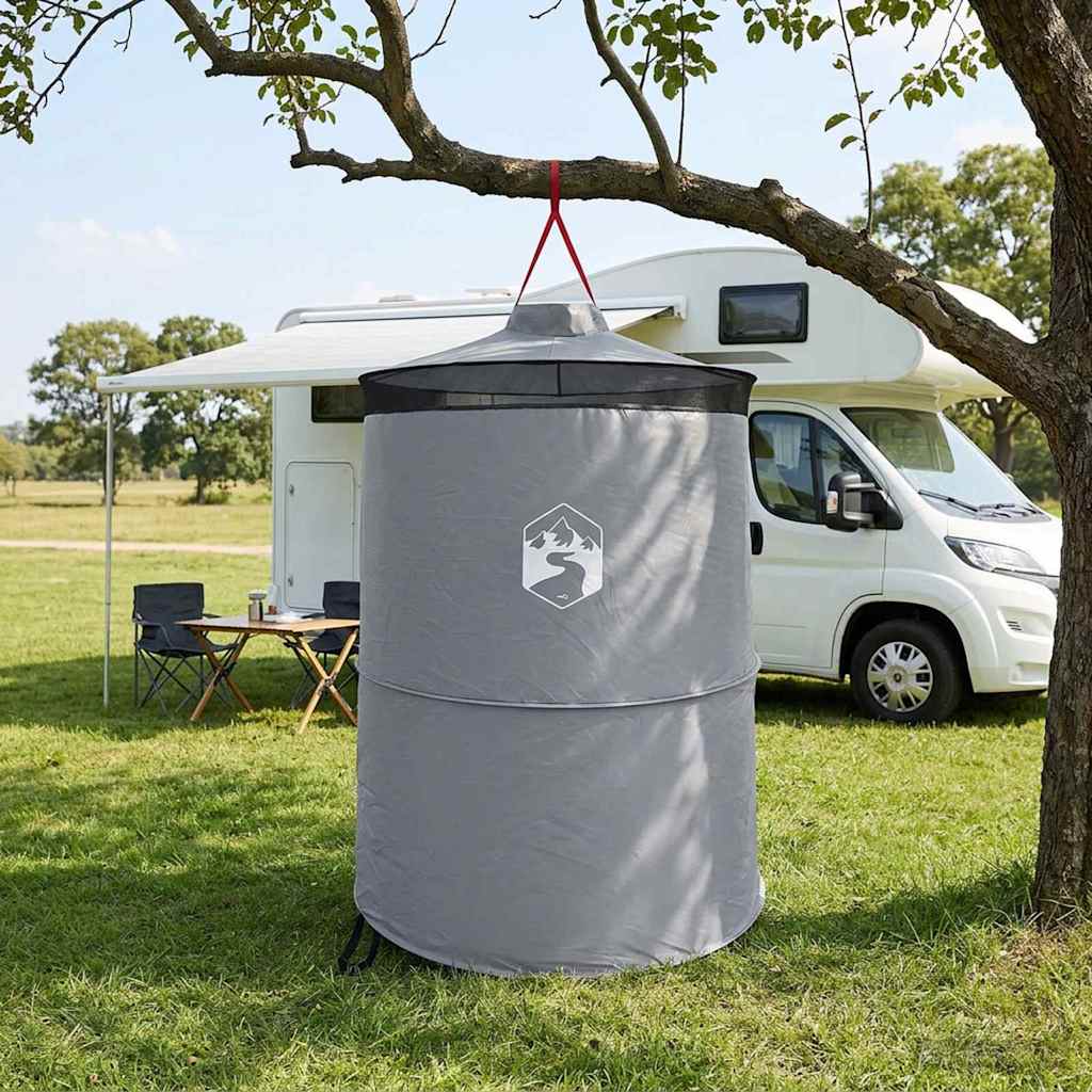 Pop-up Toilet Tent met Hangende Touw Grijs en Oranje