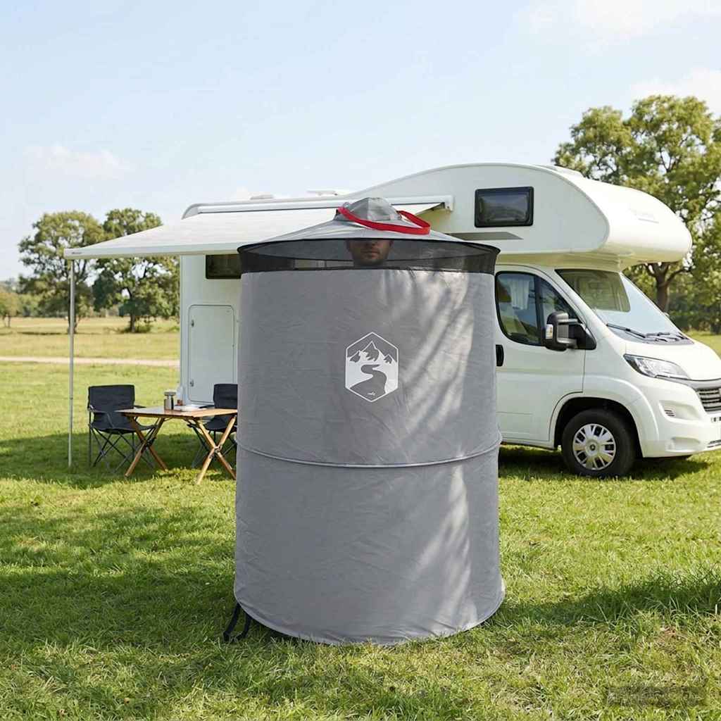 Pop-up Toilet Tent met Hangende Touw Grijs en Oranje