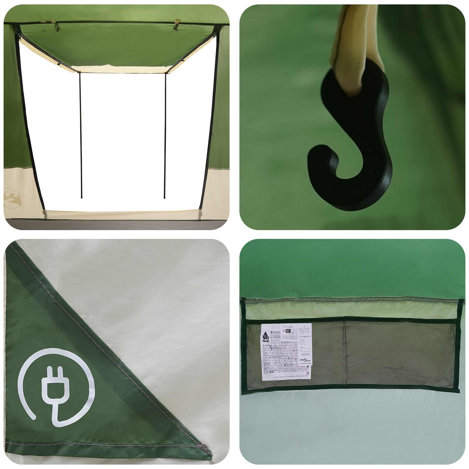 Partytent Groen 10-persoons 185T Polyester met PU Coating