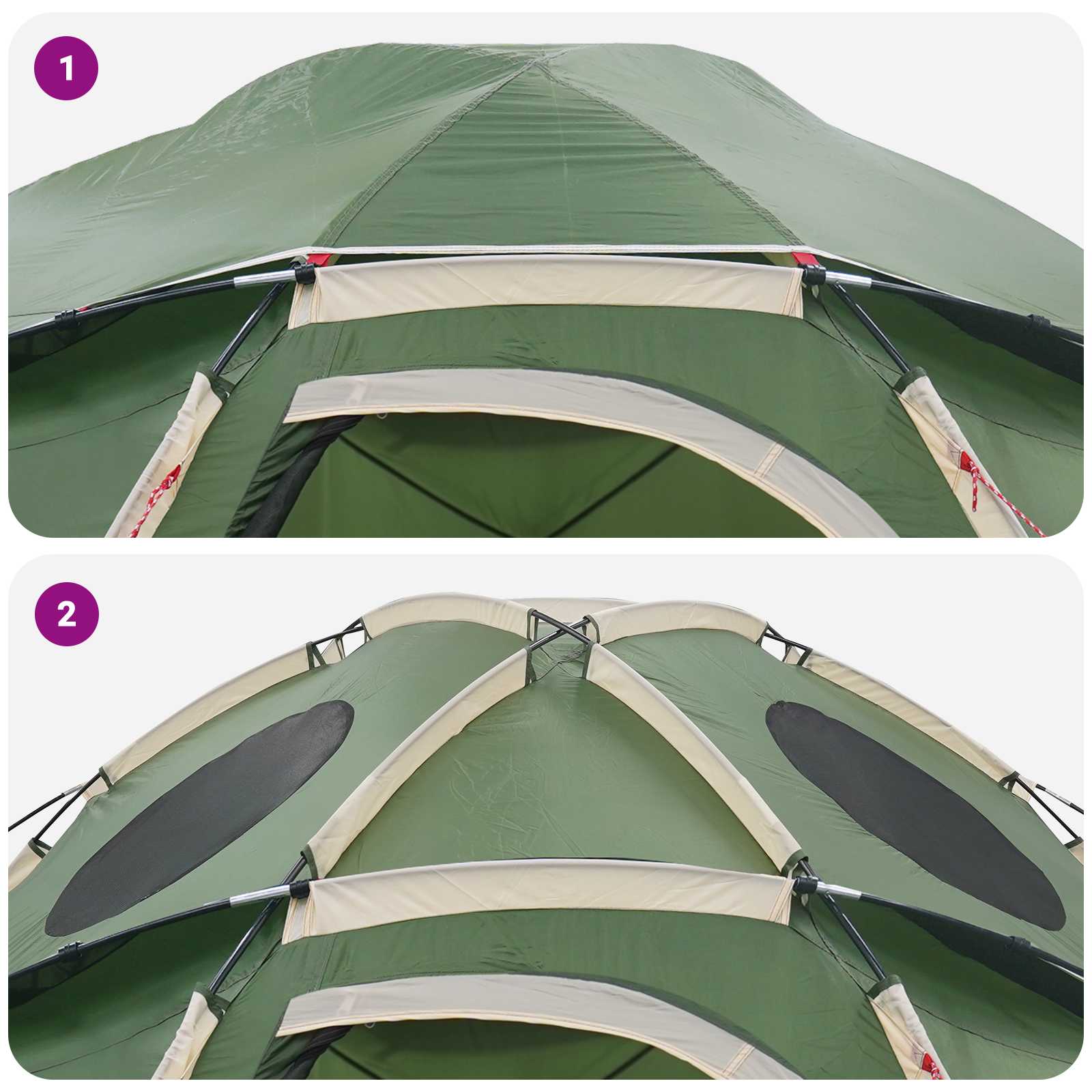 Partytent Groen 10-persoons 185T Polyester met PU Coating