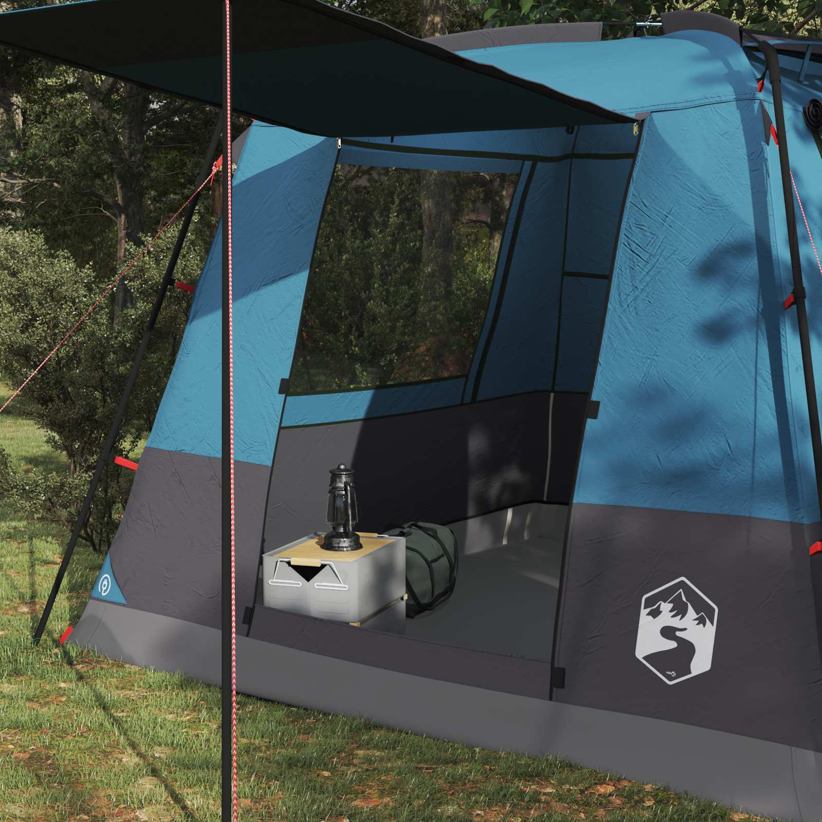 Partytent Blauw 10-persoons 185T Polyester met PU Coating