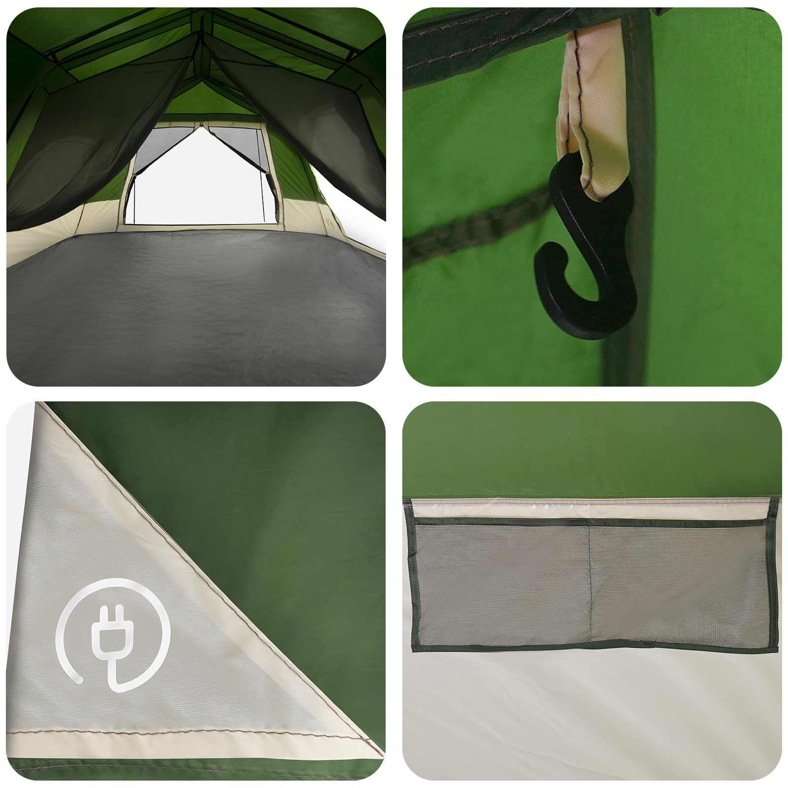 Directe Tent 10-persoons Groen 185T Polyester met PU Coating