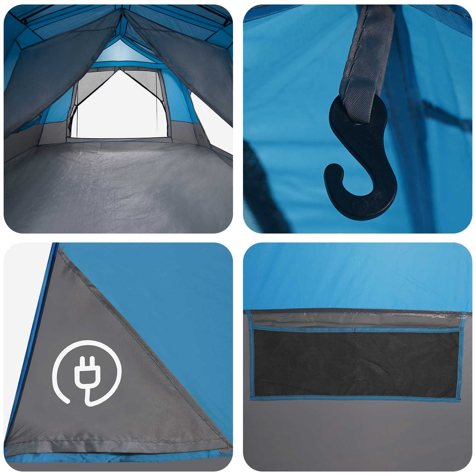 Directe Tent 10-persoons Blauw 185T Polyester met PU Coating