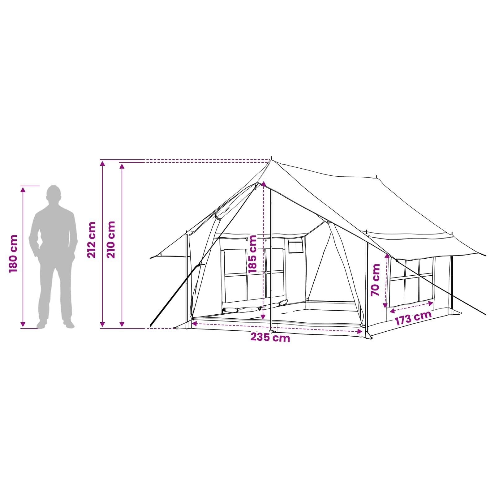 Huisje Tent Crèmekleurig 340 x 246 x 210 cm Polykatoen