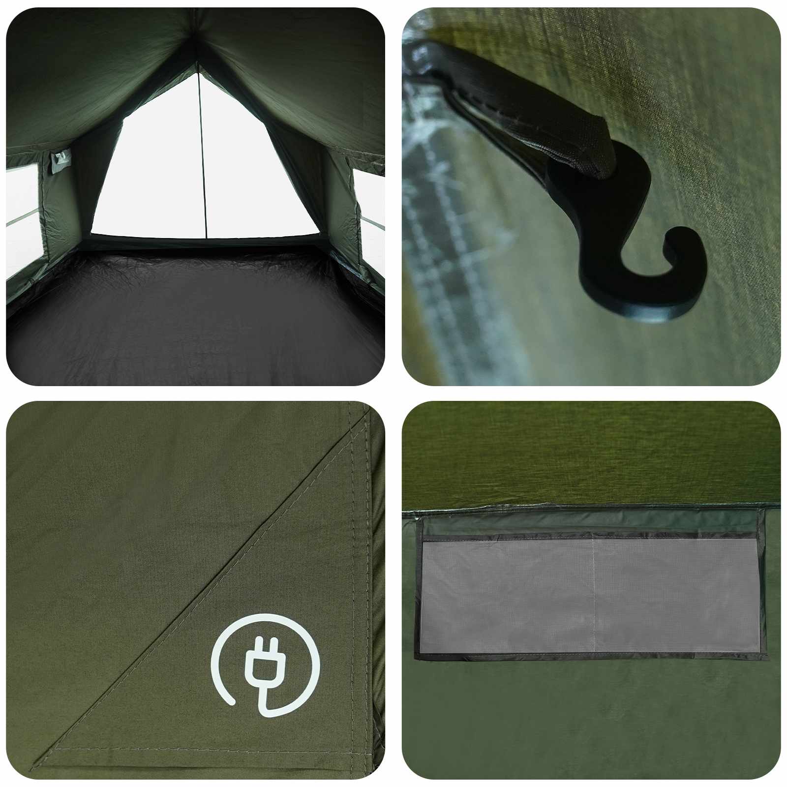Huisje Tent Legergroen 340 x 246 x 210 cm Polykatoen
