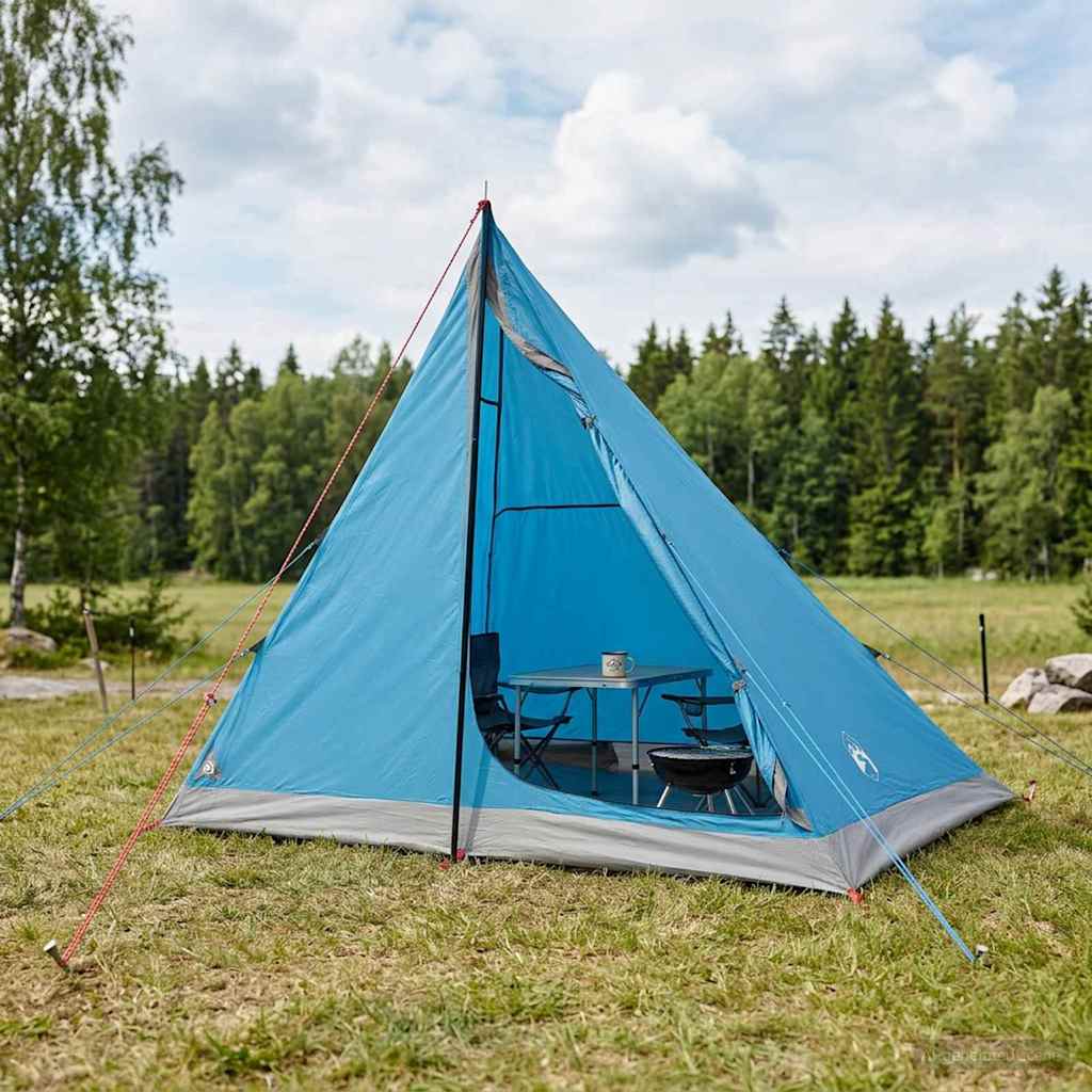 Backpacking Tent Blauw 2-persoons 185T Polyester met PU Coating