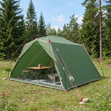 Tunneltent Groen 4-persoons 185T Polyester met PU Coating
