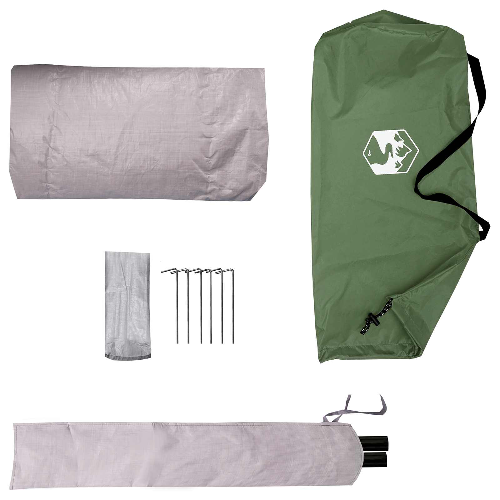 Tunneltent Groen 2-persoons 185T Polyester met PU Coating