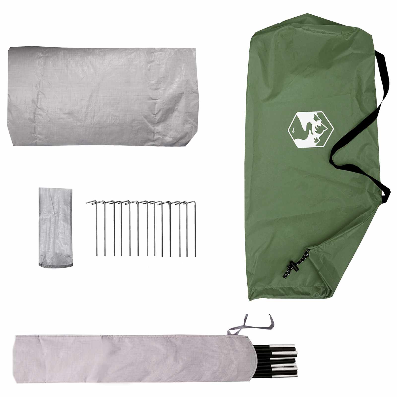Backpacking Tent Groen 4-persoons 185T Polyester met PU Coating
