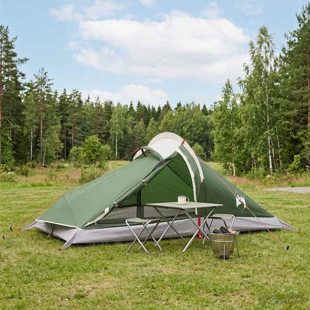 Backpacking Tent Groen 4-persoons 185T Polyester met PU Coating