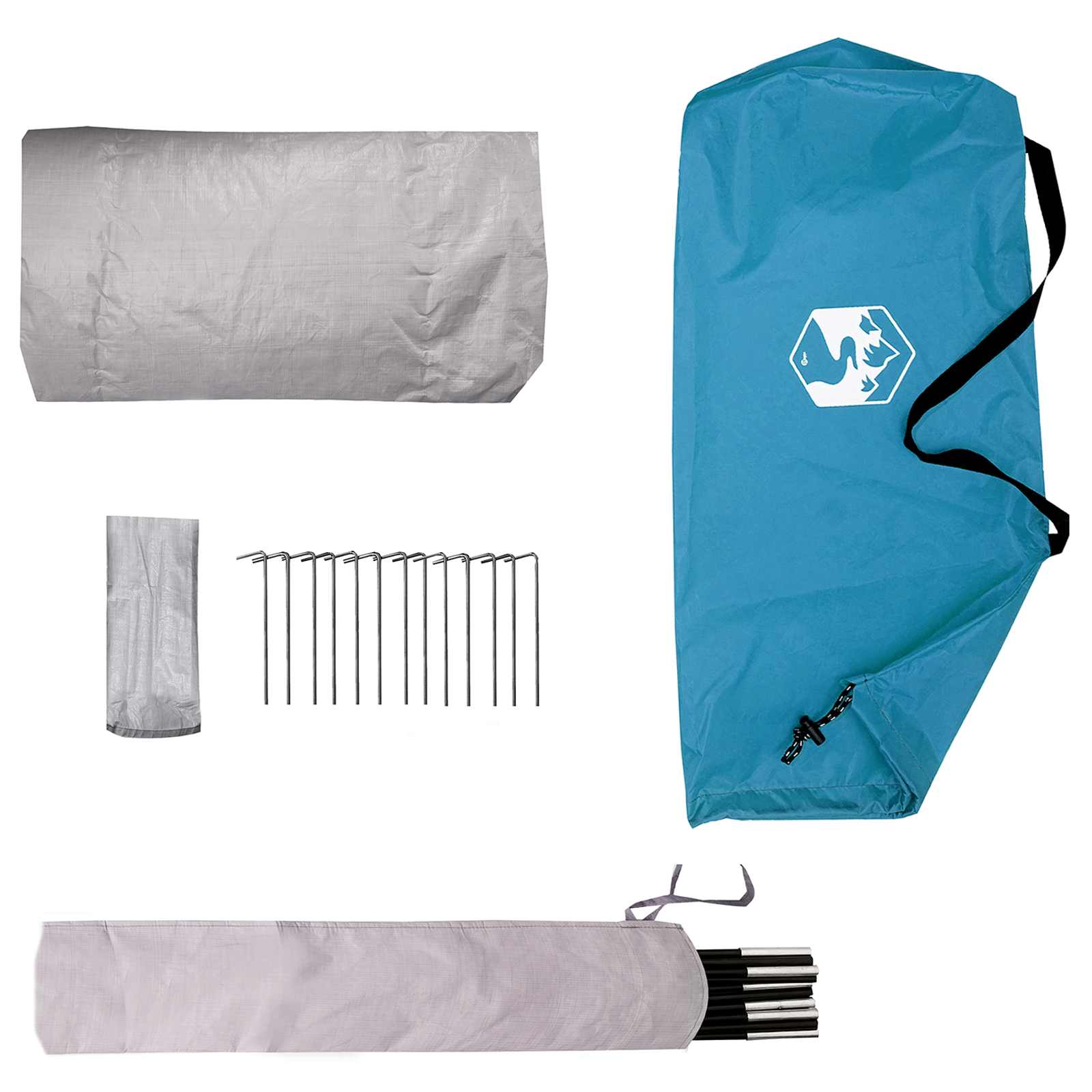 Backpacking Tent Blauw 4-persoons 185T Polyester met PU Coating