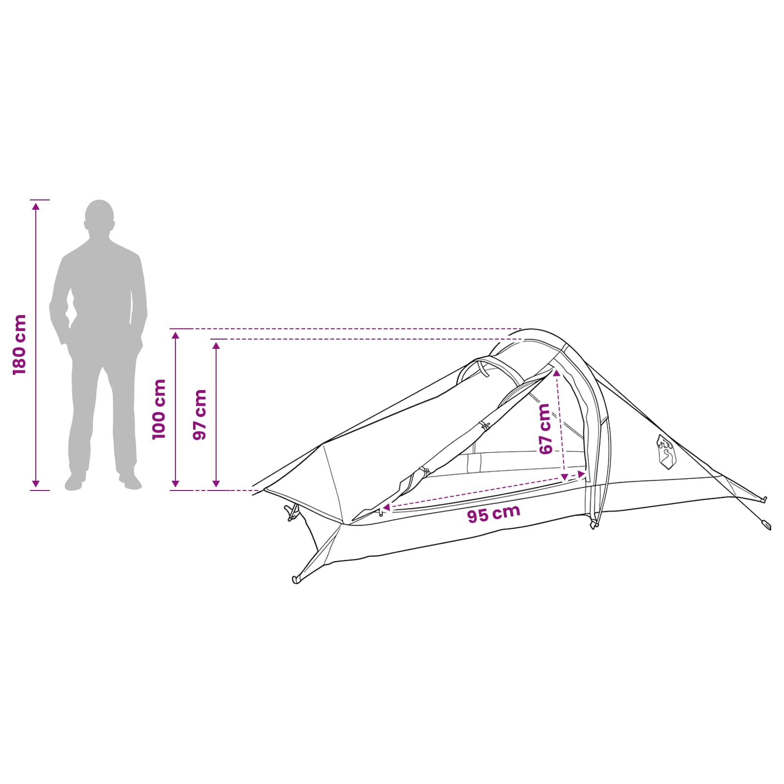 Backpacking Tent Blauw 2-persoons 185T Polyester met PU Coating
