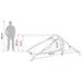 Backpacking Tent Blauw 2-persoons 185T Polyester met PU Coating