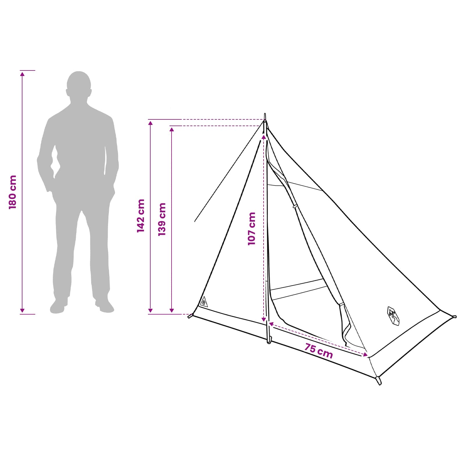 Backpacking Tent Olijfgroen 2-persoons