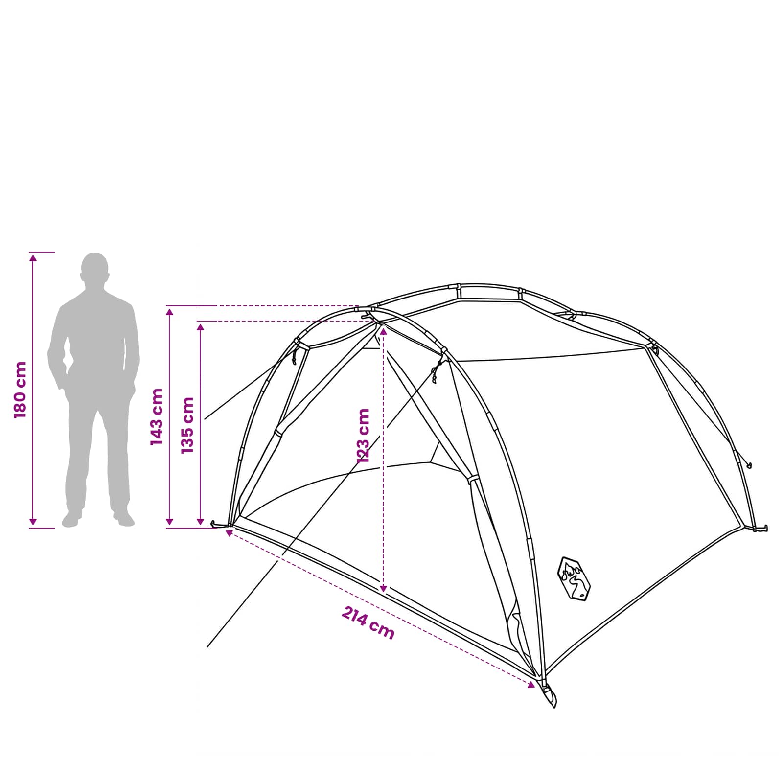 Tunneltent Bruin en Grijs 4-persoons
