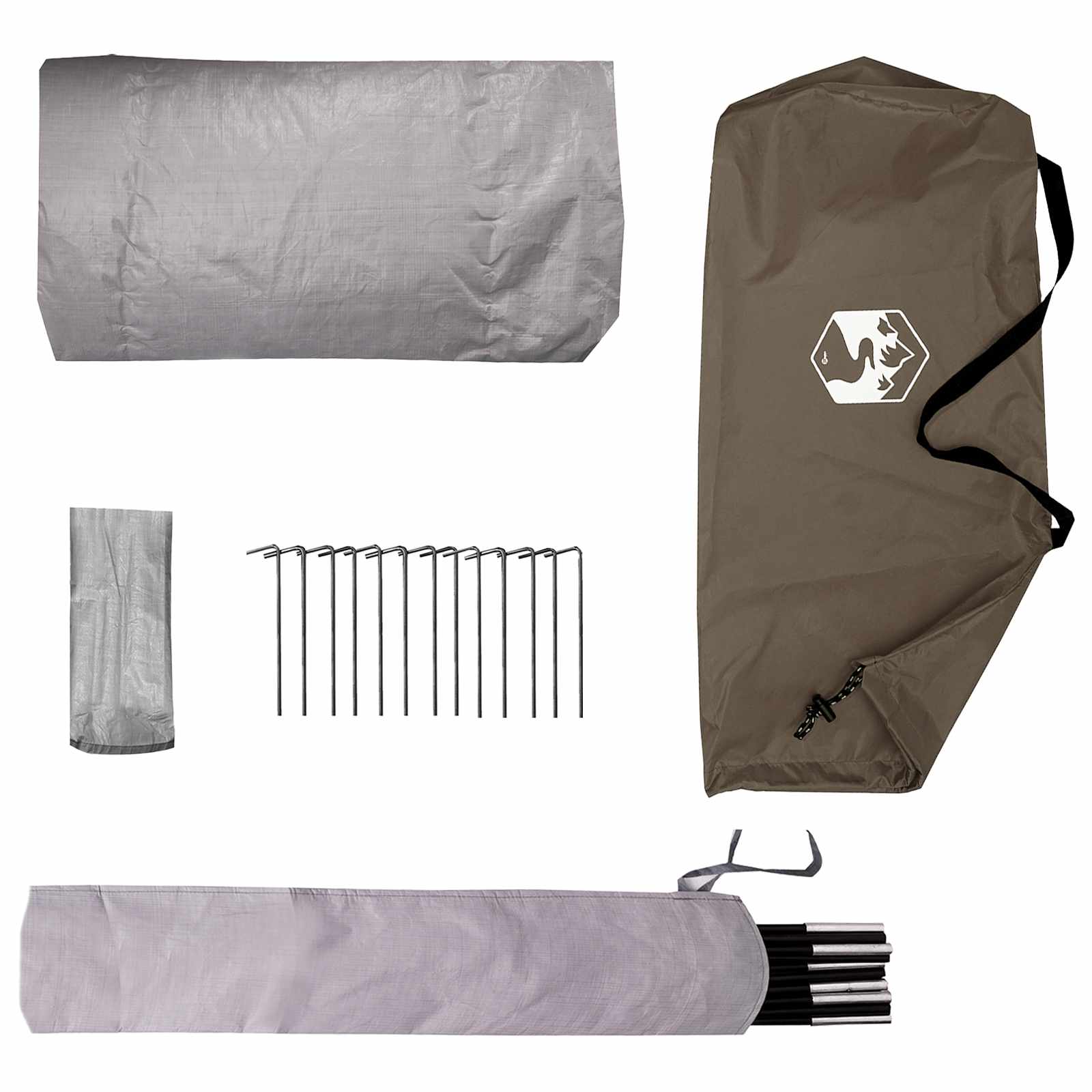 Backpacking Tent Bruin en Grijs 4-persoons
