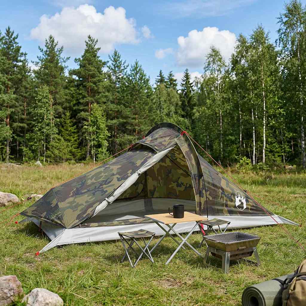 Backpacking Tent Camouflage 4-persoons