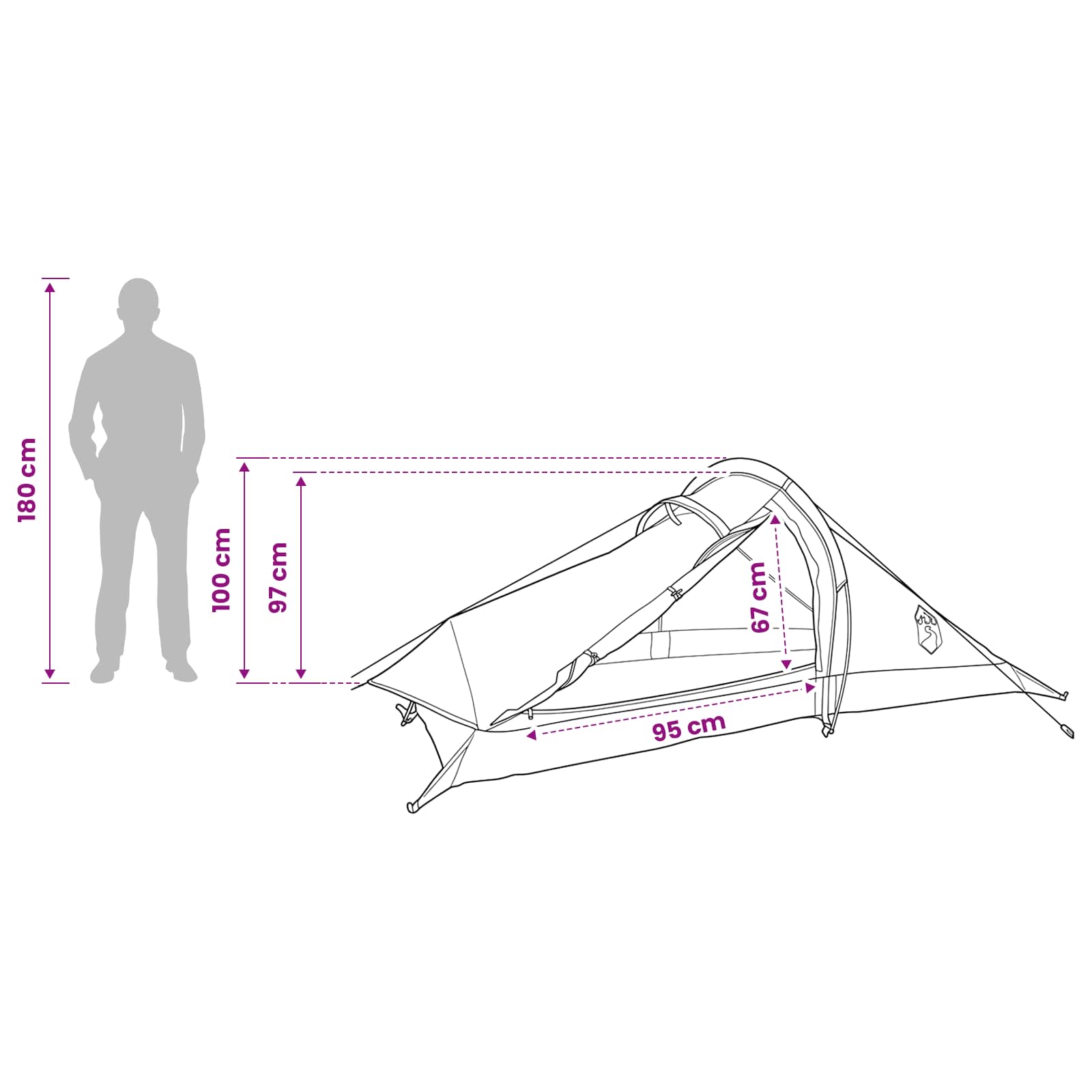 Backpacking Tent Bruin en Grijs 2-persoons