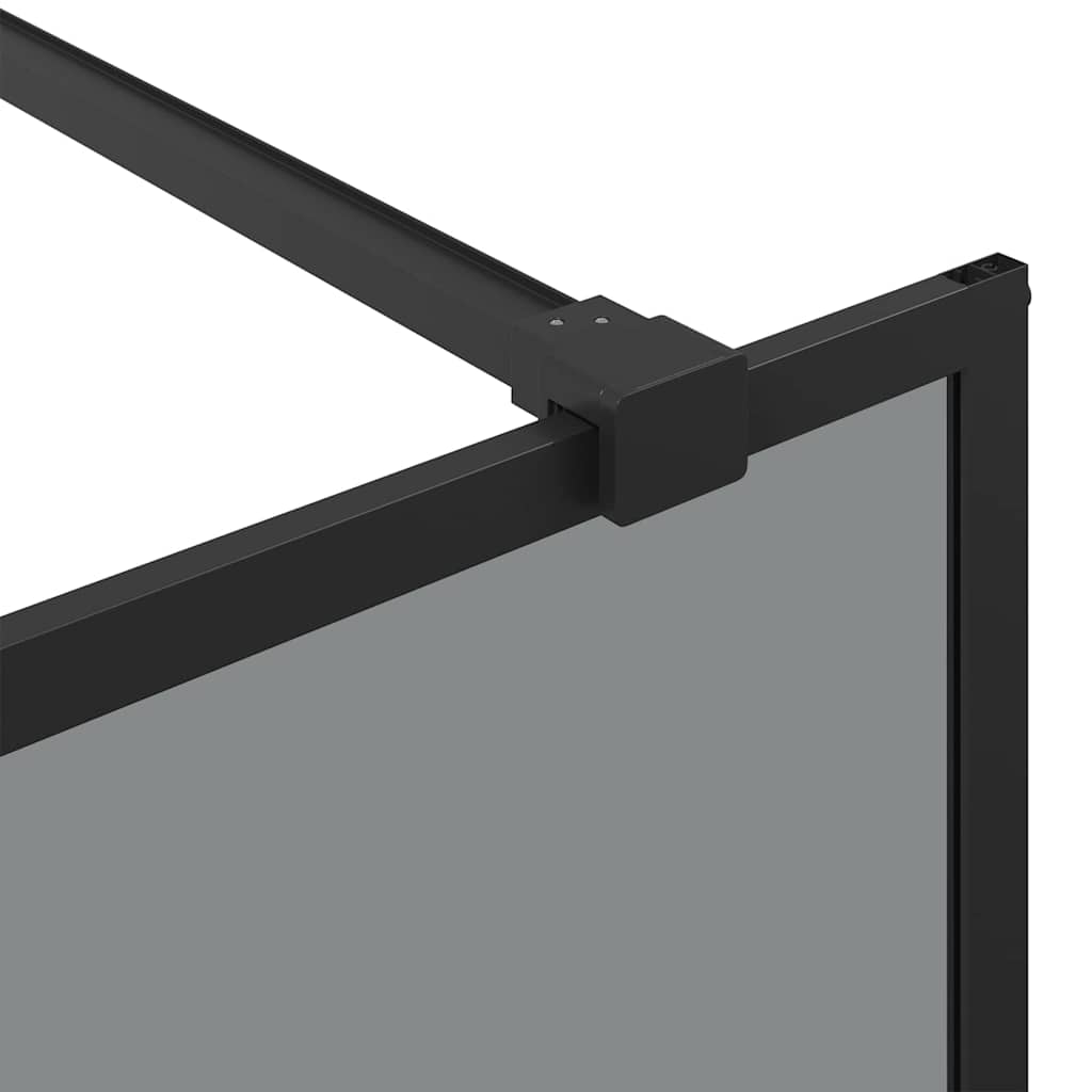 Inloop Douche Wand Zwart 80 x 195 cm gehard glas