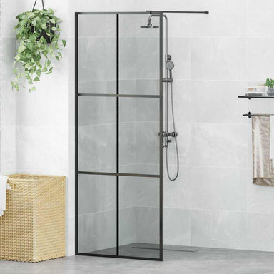 Inloop Douche Wand Zwart 80 x 195 cm gehard glas