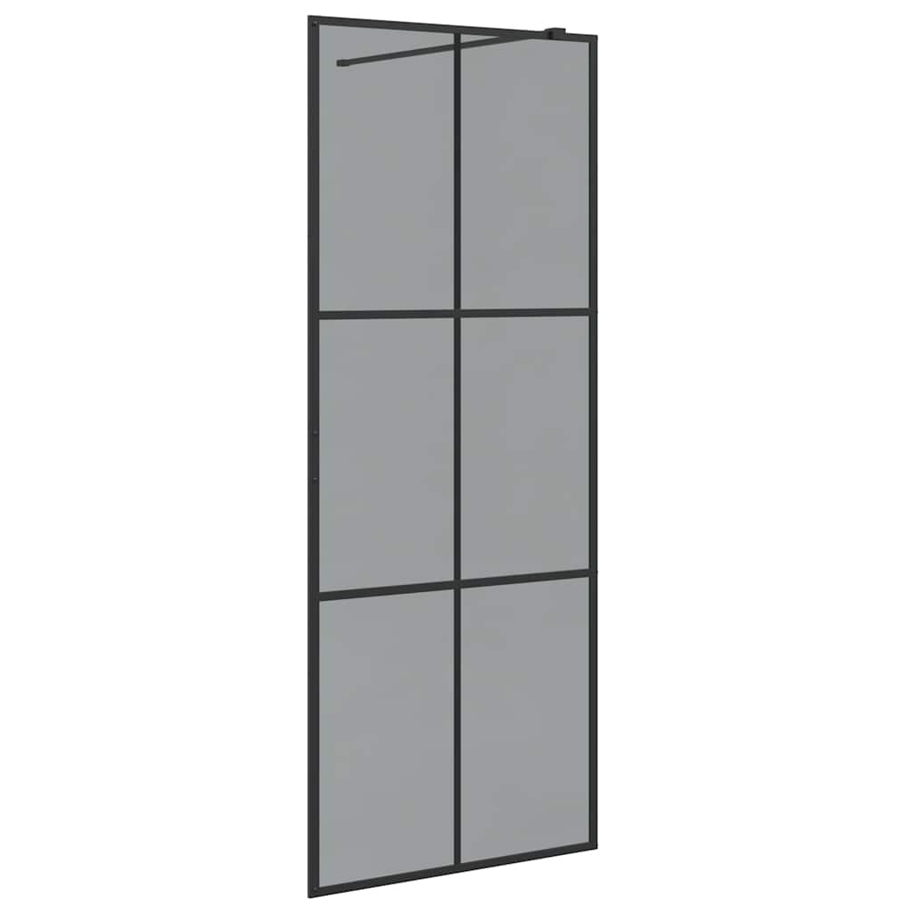 Inloop Douche Wand Zwart 80 x 195 cm gehard glas