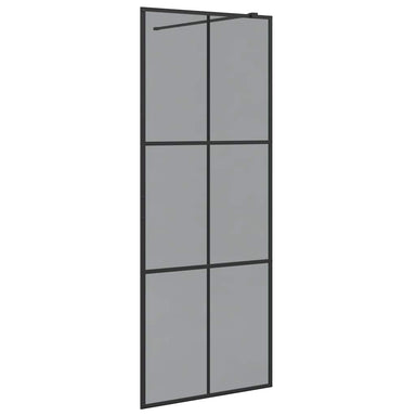 Inloop Douche Wand Zwart 80 x 195 cm gehard glas