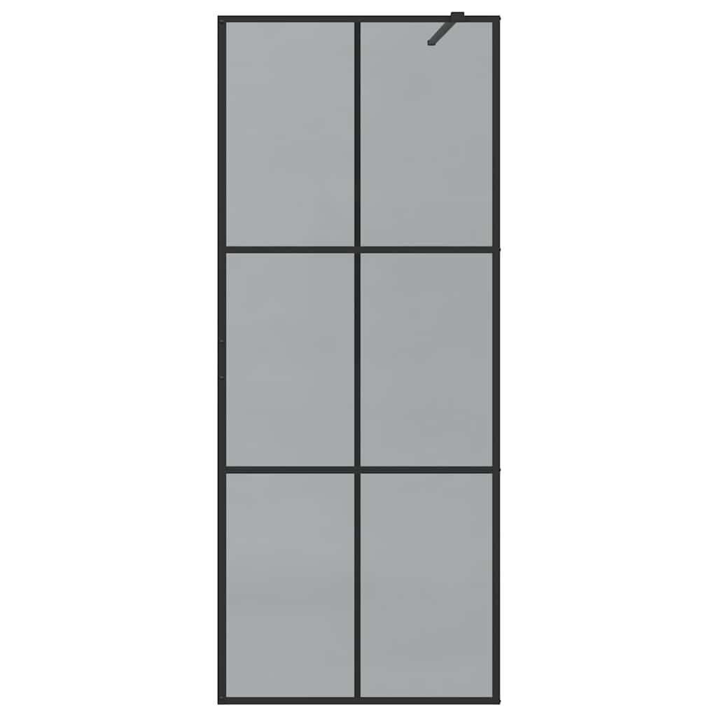 Inloop Douche Wand Zwart 80 x 195 cm gehard glas