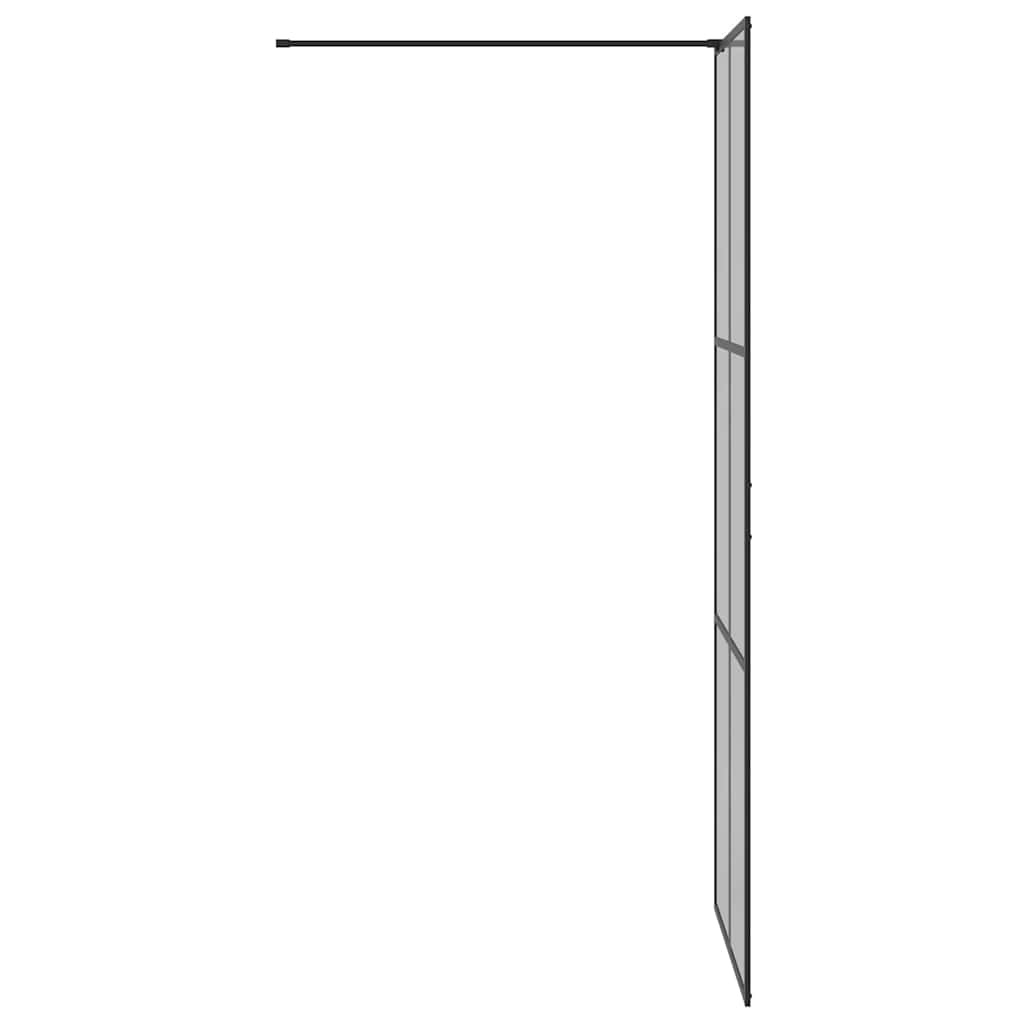 Inloop Douche Wand Zwart 80 x 195 cm gehard glas