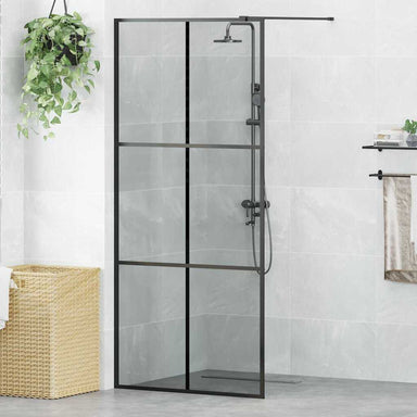 Inloop Douche Wand Zwart 90 x 195 cm gehard glas