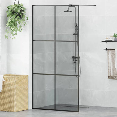 Inloop Douche Wand Zwart 100 x 195 cm gehard glas