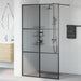 Inloop Douche Wand Zwart 115 x 195 cm gehard glas