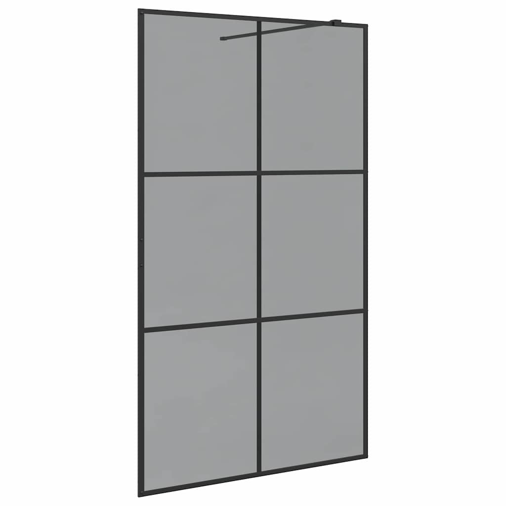 Inloop Douche Wand Zwart 115 x 195 cm gehard glas