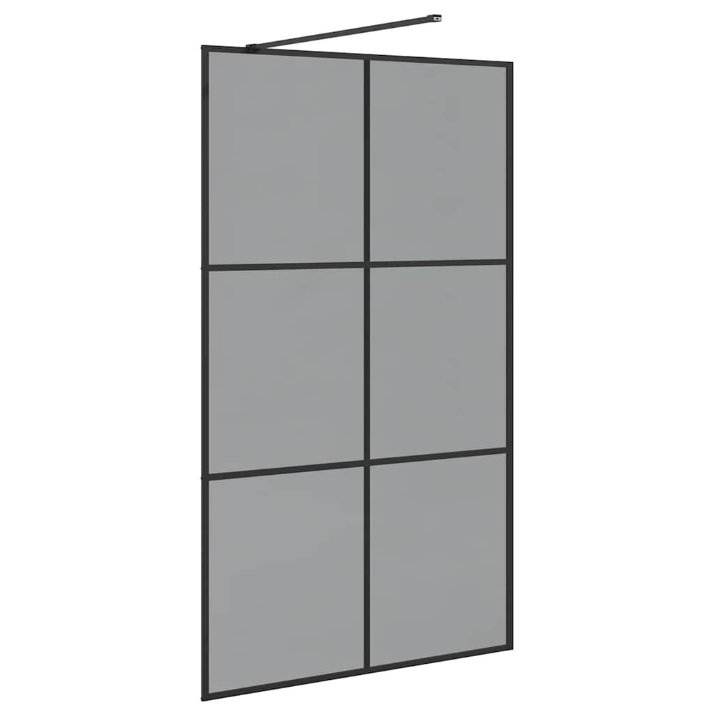 Inloop Douche Wand Zwart 115 x 195 cm gehard glas
