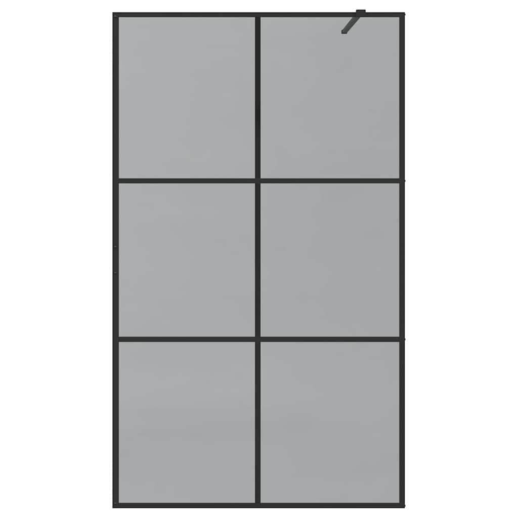 Inloop Douche Wand Zwart 115 x 195 cm gehard glas
