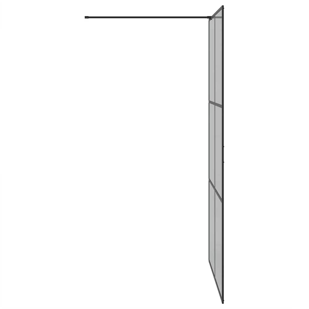 Inloop Douche Wand Zwart 115 x 195 cm gehard glas
