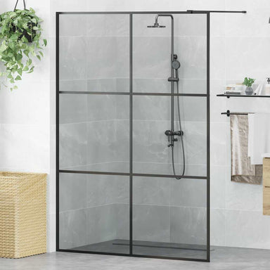 Inloop Douche Wand Zwart 140 x 195 cm gehard glas