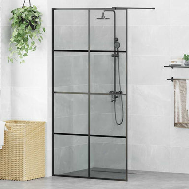 Inloop Douche Wand Zwart 100 x 195 cm gehard glas